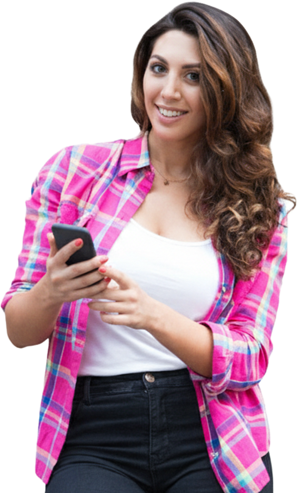 Customer using phone